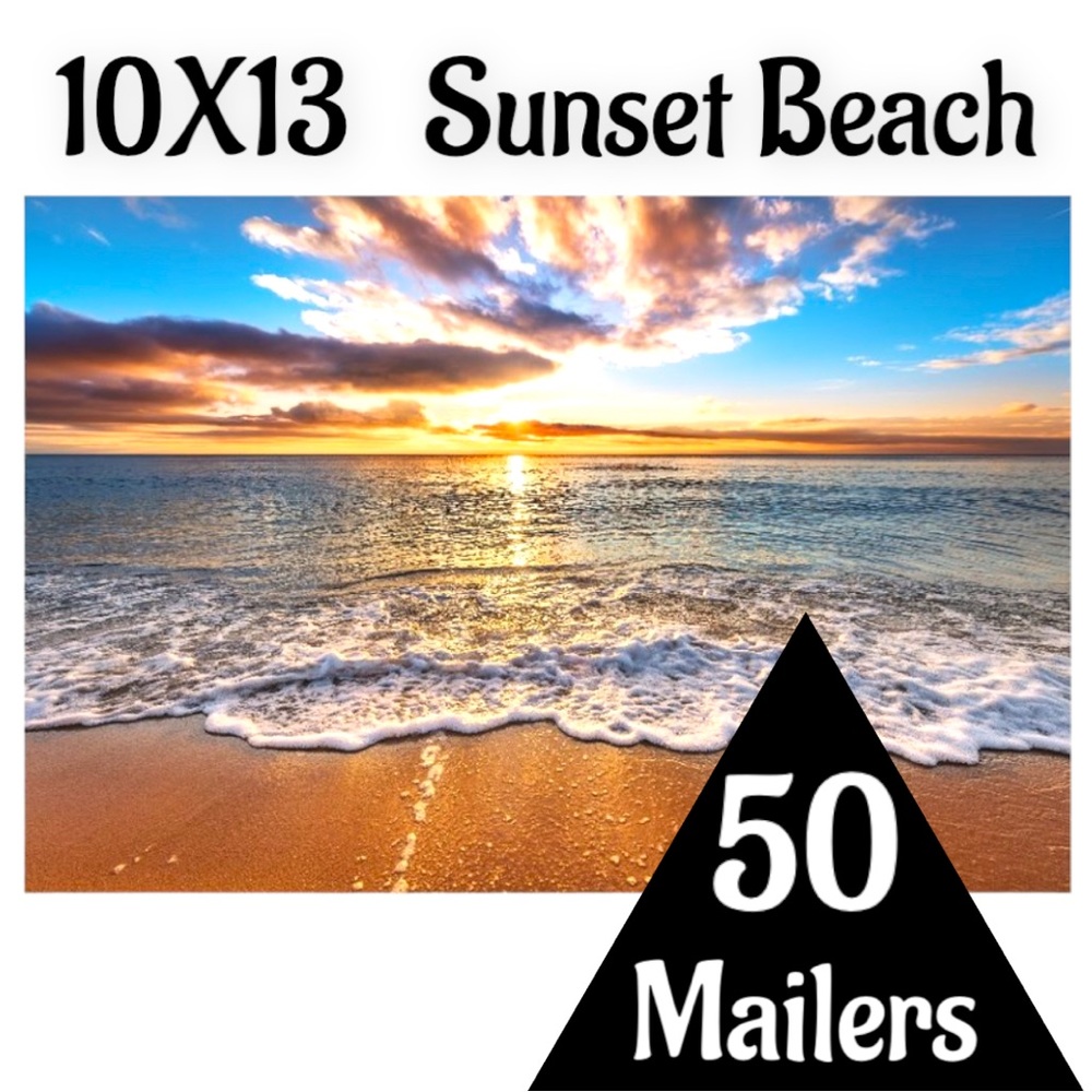 50 10X13 Poly Mailers Sunset Beach Flat PRICE FIRM - Picture 3 of 8